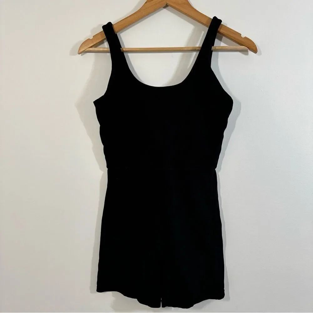 Wilo the Label Ribbed Active Romper Black One Piece Size Small
